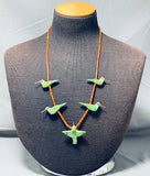 Very Unique Southwestern Gaspeite Corasl Sterling Silver Bird Necklace-Nativo Arts