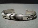 Detailed Thick Intricate Native American Navajo Sterling Silver Channel Bracelet-Nativo Arts