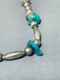 Fabulous Vintage Native American Navajo Kingman Turquoise Sterling Silver Necklace-Nativo Arts