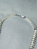 Native American Important Comanche Apache Turquoise Inlay Vintage Sterling Silver Necklace-Nativo Arts