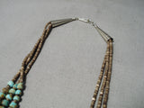 Statement Vintage Native American Navajo Royston Turquoise Sterling Silver Necklace Old-Nativo Arts