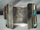 One Of The Best Ever Vintage Native American Navajo Turquoise Inlay Sterling Silver Bracelet-Nativo Arts