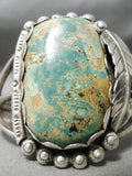 Towering Vintage Native American Navajo Royston Turquoise Sterling Silver Bracelet Old-Nativo Arts