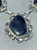 Ornate Vintage Native American Zuni Sugulite Sterling Silver Necklace-Nativo Arts