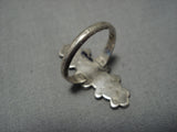 Wonderful Vintage Zuni Native American Blue Gem Turquoise Sterling Silver Ring-Nativo Arts