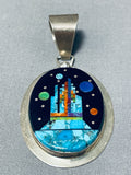 Sacred Shiprock Native American Navajo Turquoise Sterling Silver Pendant-Nativo Arts