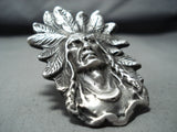 Heavy Signed Chief San Felipe Sterling Silver Ring-Nativo Arts