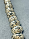 Rare Signed Vintage Native American Navajo Hand Hammered Sterling Silver Necklace-Nativo Arts