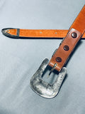 Ancient Petroglyph Vintage Native American Navajo Sterling Silver Ranger Buckle Set-Nativo Arts