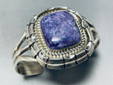 Important Vintage Native American Navajo Charoite Sterling Silver Bracelet-Nativo Arts