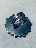 Rare Native American Navajo Denim Lapis Sterling Silver Dime Ring-Nativo Arts