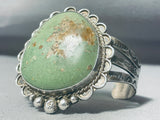 Huge Vintage Native American Navajo Green Turquoise Sterling Silver Bracelet-Nativo Arts
