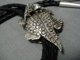 Important Ben Yazzie Sterling Silver Native American Bolo Tie-Nativo Arts