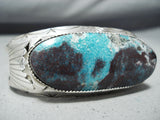 Awesome Navajo Native American Huge Turquoise Sterling Silver Bracelet-Nativo Arts