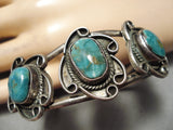 Incredible Vintage Native American Navajo Royston Turquoise Sterling Silver Bracelet Old-Nativo Arts