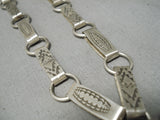 Native American Important Anthony Lovato Dinosaur Sterling Silver Maiden Necklace Santo Domingo-Nativo Arts