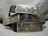 Important Authentic Vintage Native American Navajo Floyd Becenti Sterling Silver Concho Belt Old-Nativo Arts
