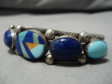 Native American Museum Quality Vintage Austin Garcia Turquoise Inlay Sterling Silver Bracelet-Nativo Arts