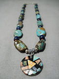 Native American Marvelous Vintage Santo Domingo Royston Turquoise Sterling Silver Necklace Old-Nativo Arts