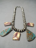 Incredible Vintage Native American Navajo Royston Turquoise Sterling Silver Shell Necklace-Nativo Arts