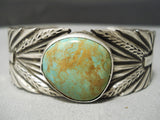 One Best Jesus Cross Vintage Native American Navajo Royston Turquoise Sterling Silver Bracelet-Nativo Arts