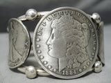 Heavy Thick Coin Native American Sterling Silver Coin Bracelet-Nativo Arts