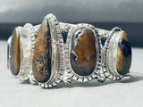 Very Rare Brown Jasper Vintage Native American Navajo Sterling Silver Bracelet-Nativo Arts