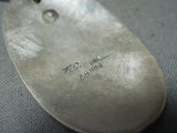 Tommy Singer Vintage Navajo Sterling Silver Pendant Native American Old-Nativo Arts