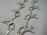 Important Native American Navajo Turquoise Betsoi Family Sterling Silver Necklace-Nativo Arts