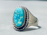 Impressive Vintage Native American Navajo Spiderweb Turquoise Sterling Silver Ring-Nativo Arts