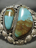 One Of Biggest Best Vintage Native American Navajo Royston Turquoise Sterling Silver Bracelet-Nativo Arts