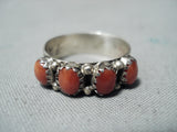 Special Navajo Coral Sterling Silver Ring Native American-Nativo Arts