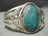 Superior Etsitty Vintage Native American Navajo Sterling Silver Green Turquoise Bracelet-Nativo Arts