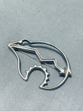 Expressive Vintage Native American Navajo Sterling Silver Bear Pin-Nativo Arts