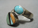 Incredible Vintage Navajo Blue Gem Wilson Sterling Silver Native American Ring-Nativo Arts