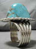 The Largest Protruding Domed Turquoise Sterling Silver Native American Navajo Bracelet-Nativo Arts