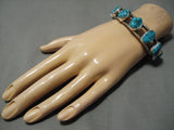 Amazing Vintage Native American Navajo Turquoise Nuggets Goodie Sterling Silver Bracelet-Nativo Arts
