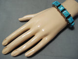 Spectacular Vintage Native American Navajo Sleeping Beauty Turquoise Sterling Silver Bracelet-Nativo Arts