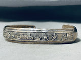 Extreme Detail Vintage Native American Navajo Sterling Silver Storyteller Bracelet-Nativo Arts