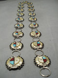 One Of Best Most Intricate Vintage Zuni Native American Turquoise Concho Belt-Nativo Arts