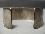 Stunning Vintage Native American Navajo Oblique Lapis Sterling Silver Bracelet Old-Nativo Arts