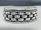 Important Willie Family Vintage Native American Navajo Sterling Silver Bridge Bracelet-Nativo Arts