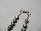 Exquisite Vintage Native American Navajo Hand Wrought Sterling Silver Necklace Old-Nativo Arts