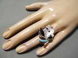 Detailed Native American Sterling Silver Turquoise Pinocchio Disney Ring-Nativo Arts