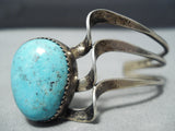 Exceptional Vintage Native American Navajo Morenci Turquoise Sterling Silver Bracelet-Nativo Arts