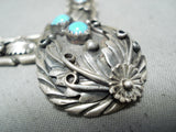Phenomenal Vintage Native American Navajo Sleeping Beauty Turquoise Sterling Silver Necklace-Nativo Arts