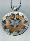 The Most Detailed Vintage Native American Navajo Sterling Silver Basket Necklace- Big-Nativo Arts