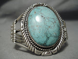 Opulent Vintage Native American Navajo Carico Lake Turquoise Sterling Silver Bracelet-Nativo Arts