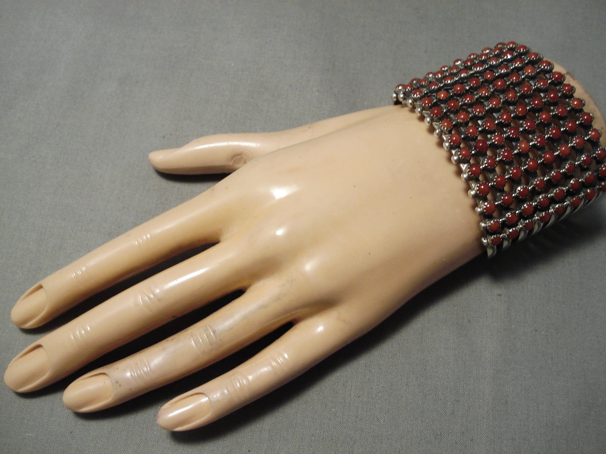 One Of The Best Vintage Zuni/Navajo Coral Snake Eyes Sterling Silver B ...