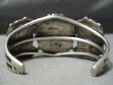 Best Vintage Native American Navajo Squared Turquoise Satellite Sterling Silver Bracelet Old-Nativo Arts
